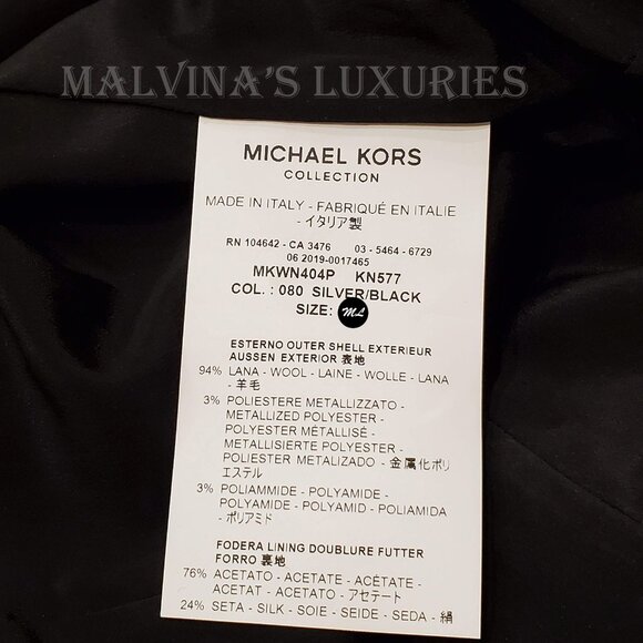 MICHAEL KORS COLLECTION DRESS WOOL LONG SLEEVE CASCADE ASYMMETRIC sz US 6 - Picture 6 of 8